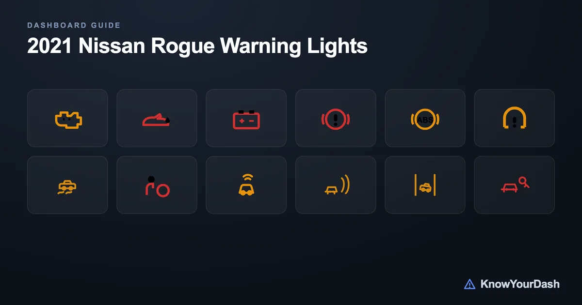 2021 Nissan Rogue dashboard warning lights chart