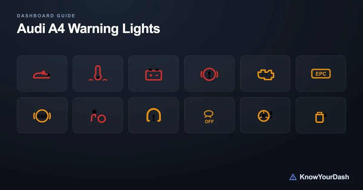 Audi A4 dashboard warning lights chart