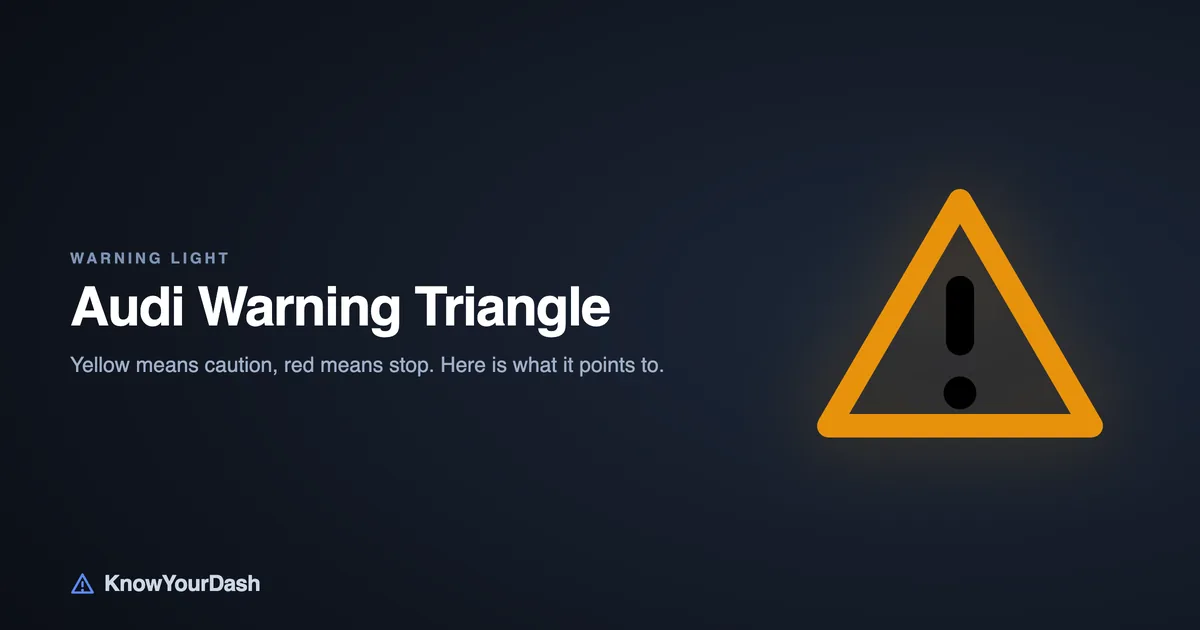 Audi dashboard warning triangle with an exclamation mark