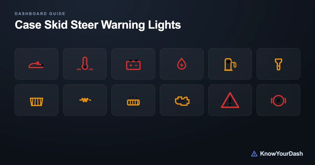 Case Skid Steer dashboard warning lights chart