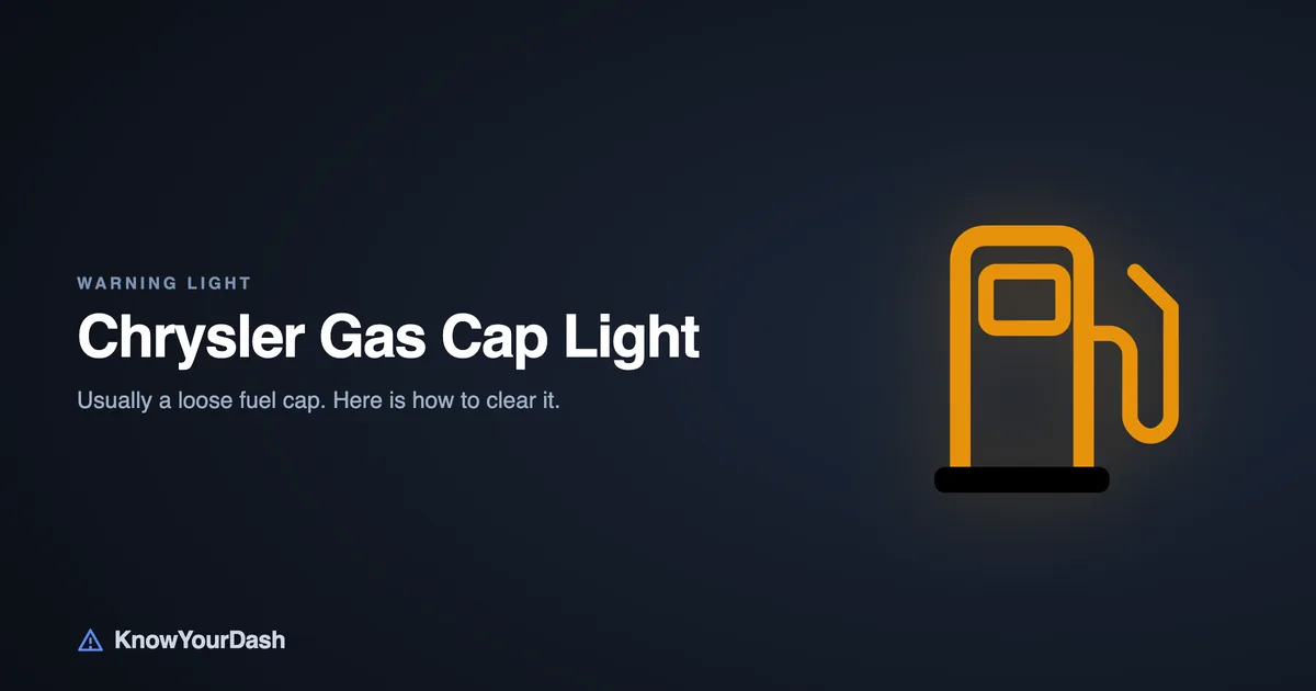 Chrysler gas cap, or check fuel cap, dashboard warning light symbol