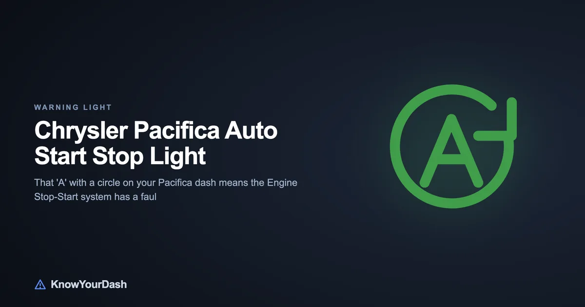 Chrysler Pacifica Auto Start Stop dashboard warning lights chart
