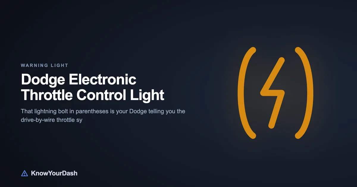 Dodge ETC ( Lightning Bolt) dashboard warning lights chart