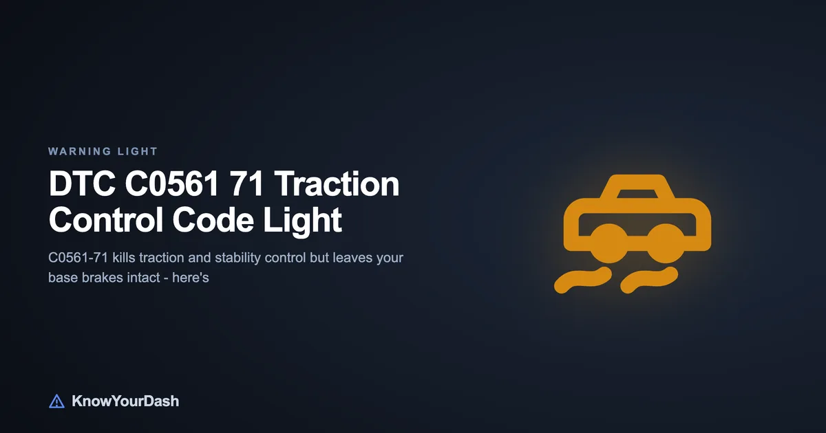 DTC C0561 71 Traction Control Code dashboard warning lights chart