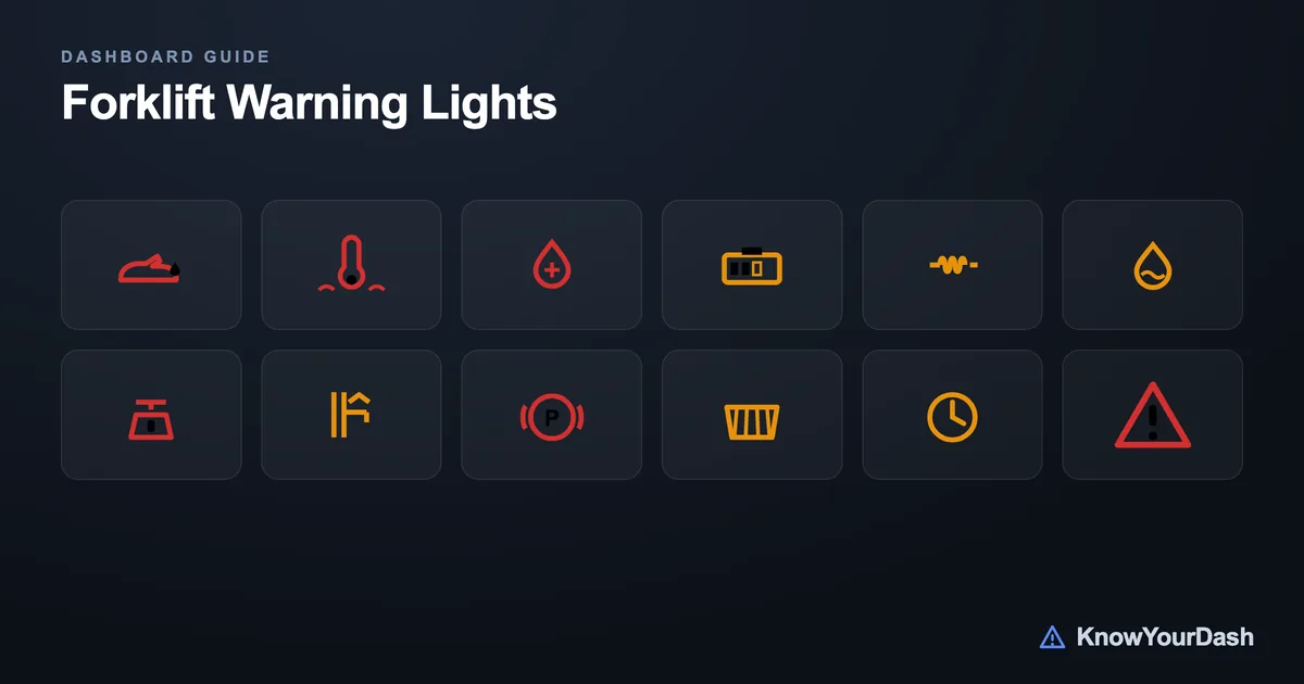 Forklift dashboard warning lights chart