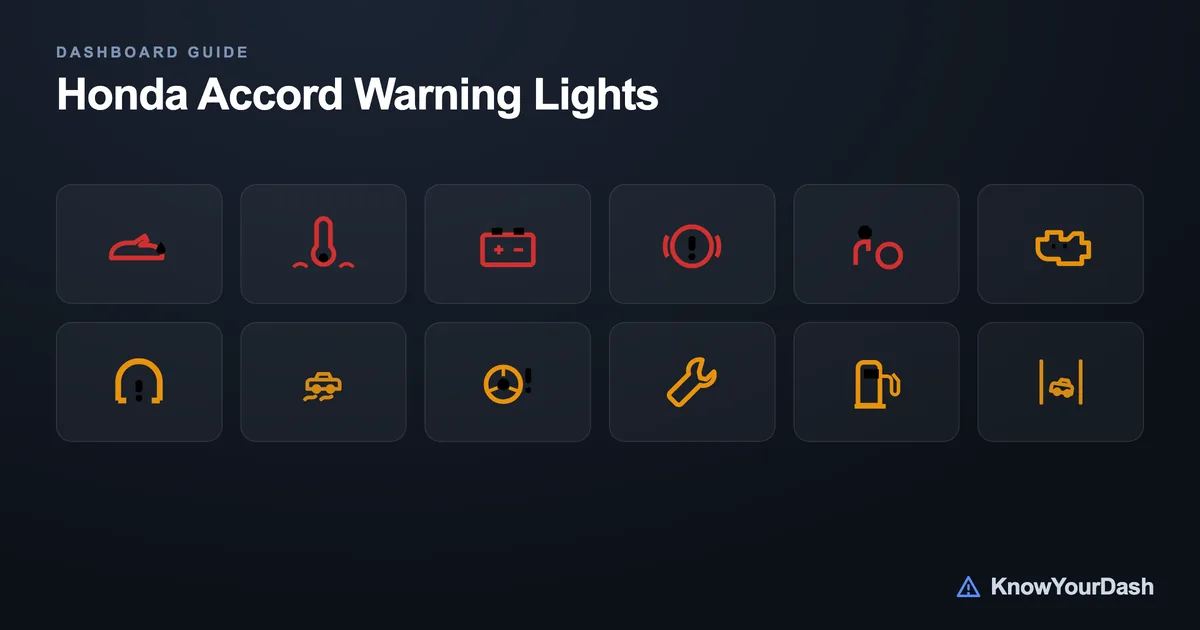Honda Accord dashboard warning lights chart