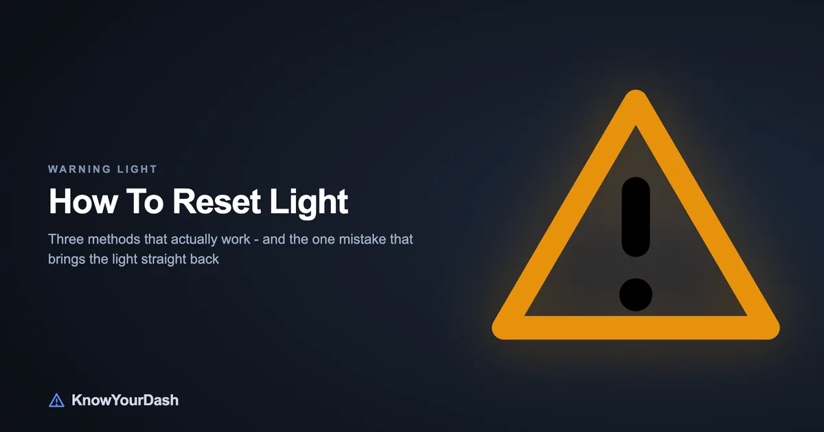 How To Reset dashboard warning lights chart