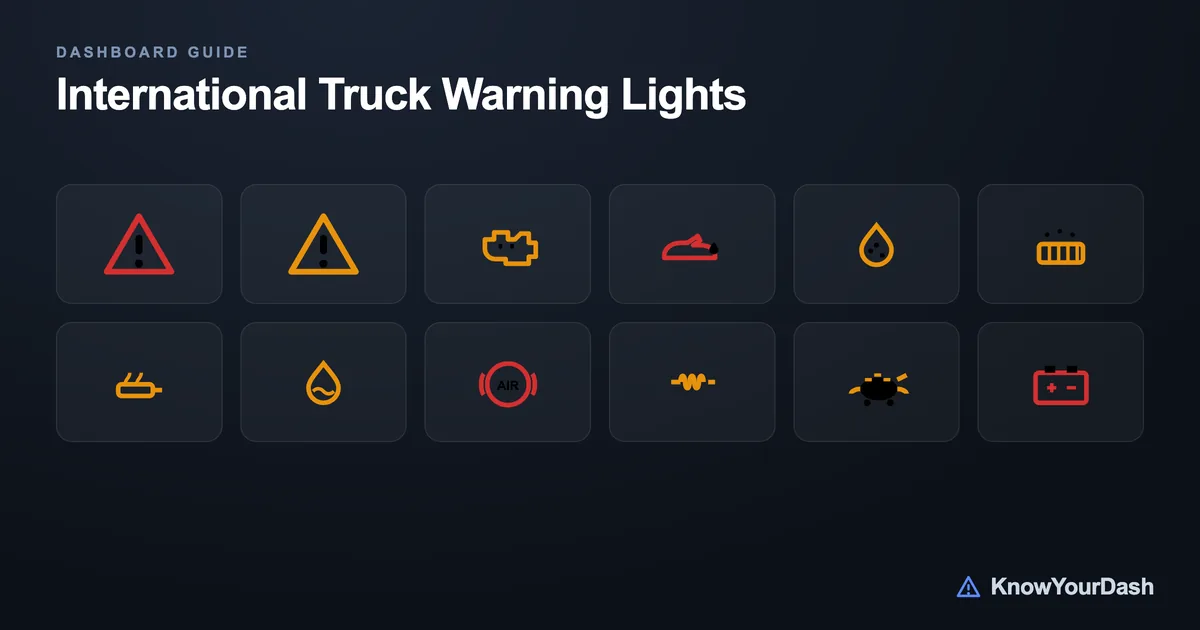 International Truck dashboard warning lights chart