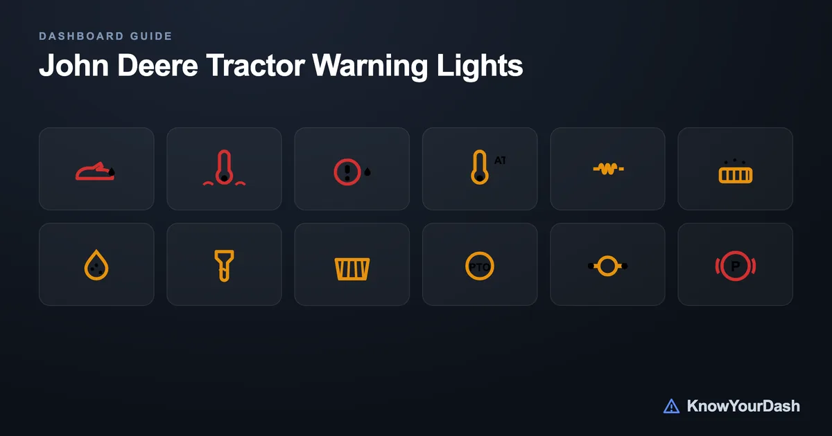 John Deere Tractor dashboard warning lights chart
