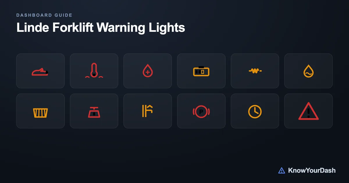 Linde Forklift dashboard warning lights chart