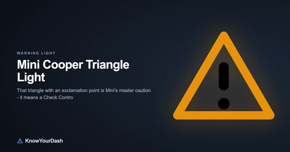 Mini Cooper Triangle dashboard warning lights chart