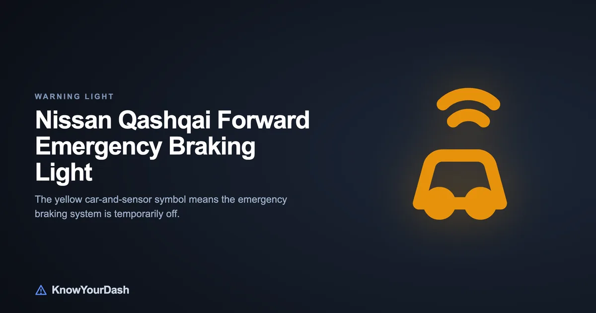 Nissan Qashqai Forward Emergency Braking dashboard warning lights chart