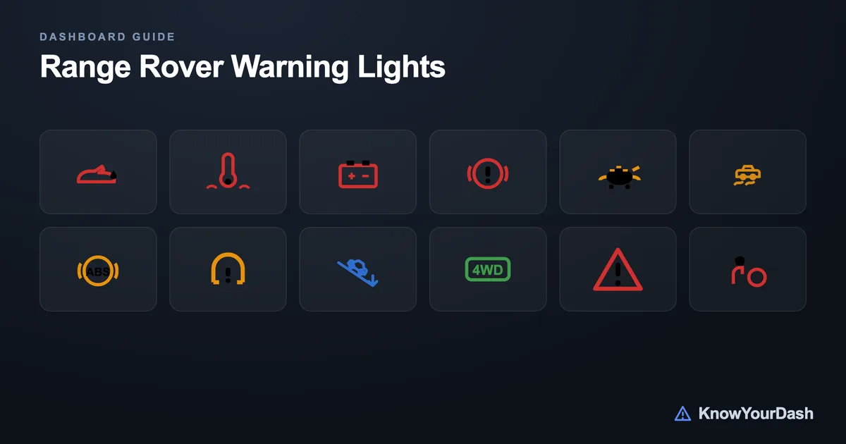 Range Rover - What Each One Means dashboard warning lights chart Range Rover - What Each One Means dashboard warning lights chart