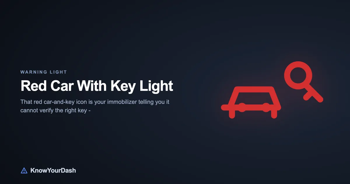 Red Car With Key dashboard warning lights chart