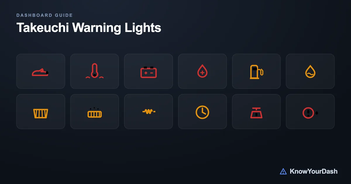 Takeuchi dashboard warning lights chart Takeuchi dashboard warning lights chart