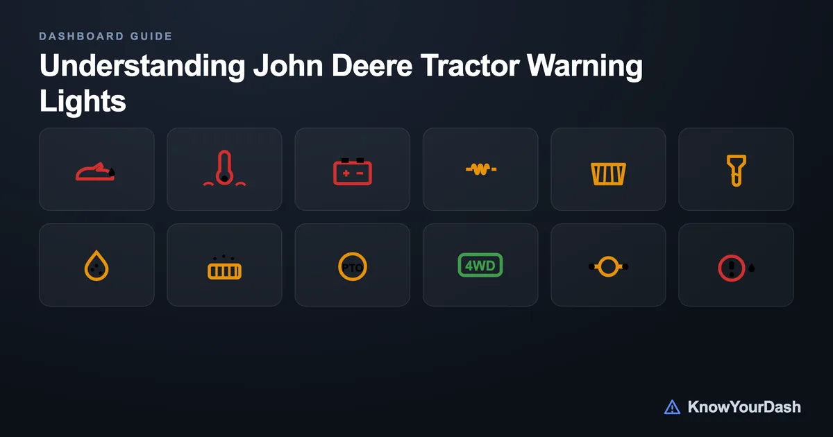 Understanding John Deere Tractor dashboard warning lights chart